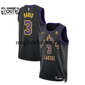 Maglia NBA Los Angeles Lakers Anthony Davis 3 2023-2024 Nike City Edition Nero Swingman - Bambino